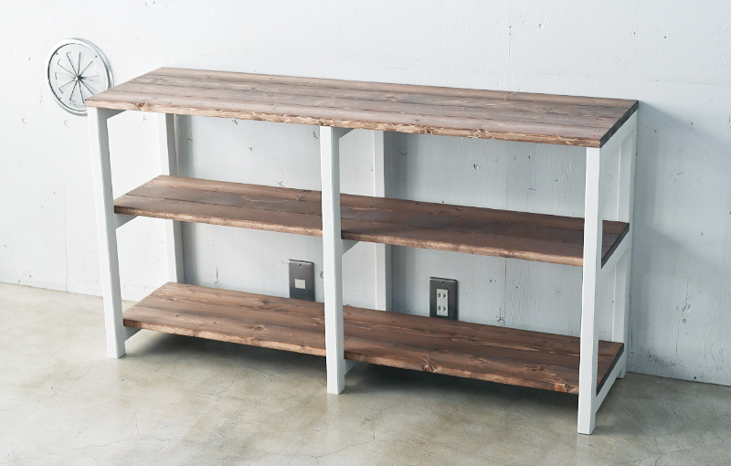 3段 シェルフ【ホワイト】